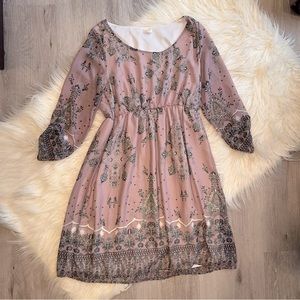 Pink Blush Purplish Printed Maternity Dress